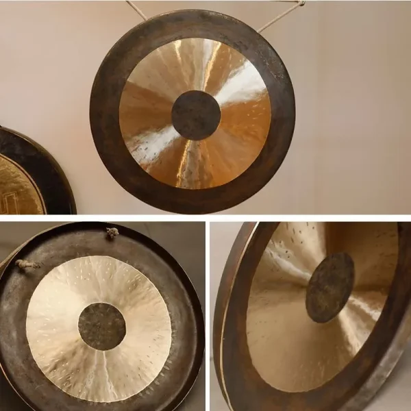 S04977b3cb7d74775896b23b2d8c7fa24E.webp Handmade Copper Gong Meditation Tools Sound Healing Yoga Low Volume Gongs Large Musical Percussion Professional Instruments