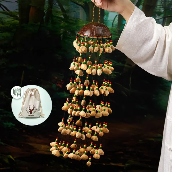 Handbells Handmade Nuts Shell Bracelet Handbell Hand Bell Sound Healing Yoga Instruments Fruit Hand Wind Chime ﻿