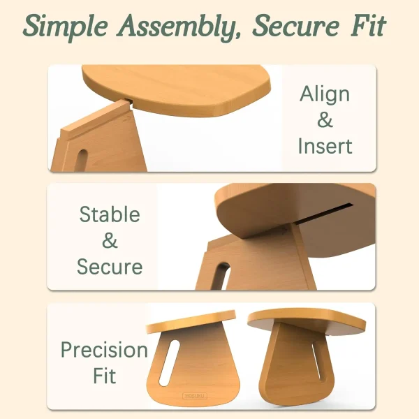 Portable Meditation Stool - Detachable Pine Wood Prayer Bench, Ergonomic Meditation Chair, Ideal Yoga Stool For Comfort And