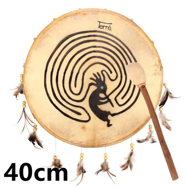 S3352676aa9754c86af54dcce9f32e6ffx.webp Terre Goat Skin Shaman Drum Indian Drums Sound Therapy Tambourine Meditation Professional Performance Percussion Instruments