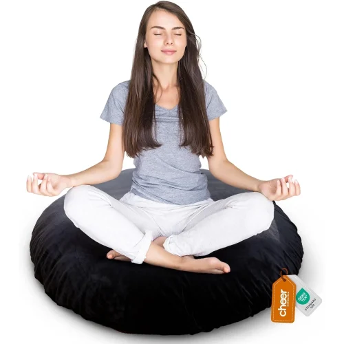 S374d2bf2c1884092bef0cbfd7fbe47e2W.webp Large Floor Pillow, 32" Round Meditation Cushion, Oversized Yoga Pillow & Floor Cushions for