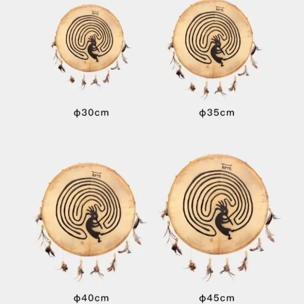 S549bde232dac47e4a28fbf6968c3f9c7j.webp Terre Goat Skin Shaman Drum Indian Drums Sound Therapy Tambourine Meditation Professional Performance Percussion Instruments