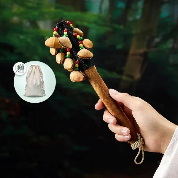 Handbells Handmade Nuts Shell Bracelet Handbell Hand Bell Sound Healing Yoga Instruments Fruit Hand Wind Chime ﻿