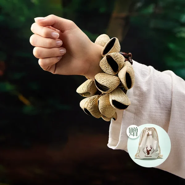 Handbells Handmade Nuts Shell Bracelet Handbell Hand Bell Sound Healing Yoga Instruments Fruit Hand Wind Chime ﻿