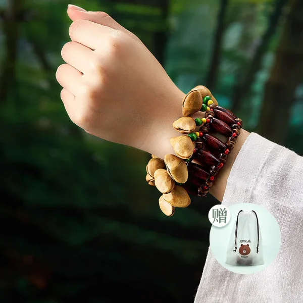 Handbells Handmade Nuts Shell Bracelet Handbell Hand Bell Sound Healing Yoga Instruments Fruit Hand Wind Chime ﻿