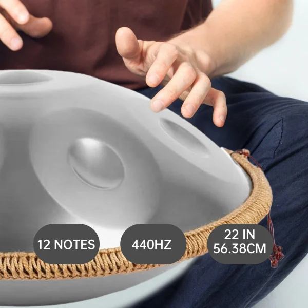 Sf0b3e442a20940b1ab0bd501c820f73eN.webp Handpan Drum for Kids, D Minor 12-Note Metal Drum, 22 Inches Steel Drums with Hand Pan Bag, 2 Mallet, Handpan Stand, Rope